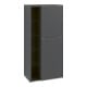 V&B Armoire moyenne Subway 3.0 57,4x120x36,2cm, porte R/Gr alu brillant, blanc Oa-1