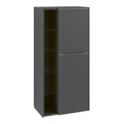 V&B Armoire moyenne Subway 3.0 57,4x120x36,2cm, porte R/Gr alu brillant, blanc Oa