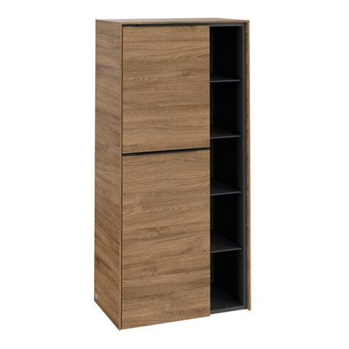 V&B Armoire murale Subway 3.0 57,4x120x36,2cm, porte gauche/grise devant bleue, sans poignée