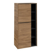 V&B Armoire murale Subway 3.0 57,4x120x36,2cm, porte gauche/grise devant bleue, sans poignée