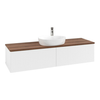 V&B Armoire sous lavabo avec structure de façade Antao 160x50 cm, HL, WBP chêne, blanc avec Lac
