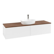 V&B Armoire sous lavabo avec structure de façade Antao 160x50 cm, HL, WBP chêne, blanc avec Lac