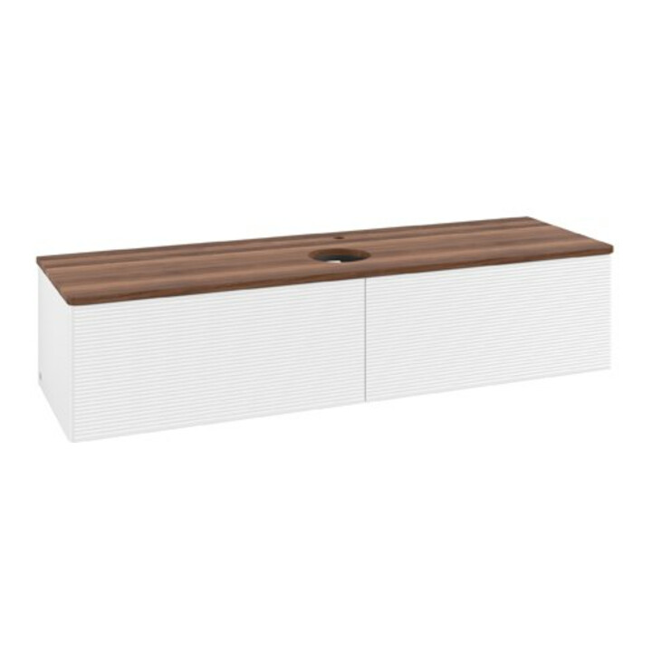 V&B Armoire sous lavabo avec structure de façade Antao 160x50 cm, HL, WBP chêne, blanc avec Lac