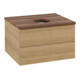 V&B Armoire sous lavabo avec structure de façade - éclairage Antao 60x36x50cm, couleur WBP w. wal, chêne miel-1