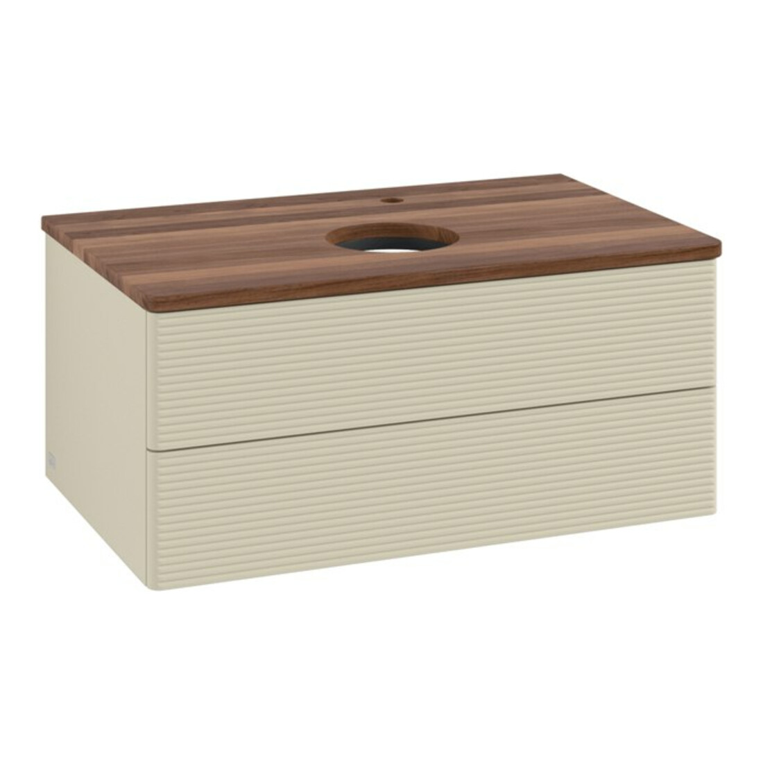 V&B Armoire sous lavabo avec structure de façade - Éclairage Antao 80x36x50cm, HL, WBP w. wal, si Gr m Lac