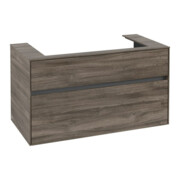 V&B Armoire sous lavabo Collaro 100x54,8x50 cm, vasque centrale, chêne pierre