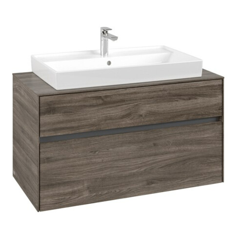 V&B Armoire sous lavabo Collaro 100x54,8x50 cm, vasque centrale, chêne pierre