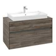 V&B Armoire sous lavabo Collaro 100x54,8x50 cm, vasque centrale, chêne pierre-4