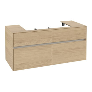 V&B Armoire sous lavabo Collaro 120x54,8x50cm, vasque centrale, chêne nordique