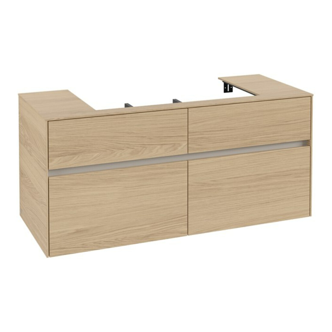 V&B Armoire sous lavabo Collaro 120x54,8x50cm, vasque centrale, chêne nordique