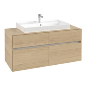 V&B Armoire sous lavabo Collaro 120x54,8x50cm, vasque centrale, chêne nordique-4