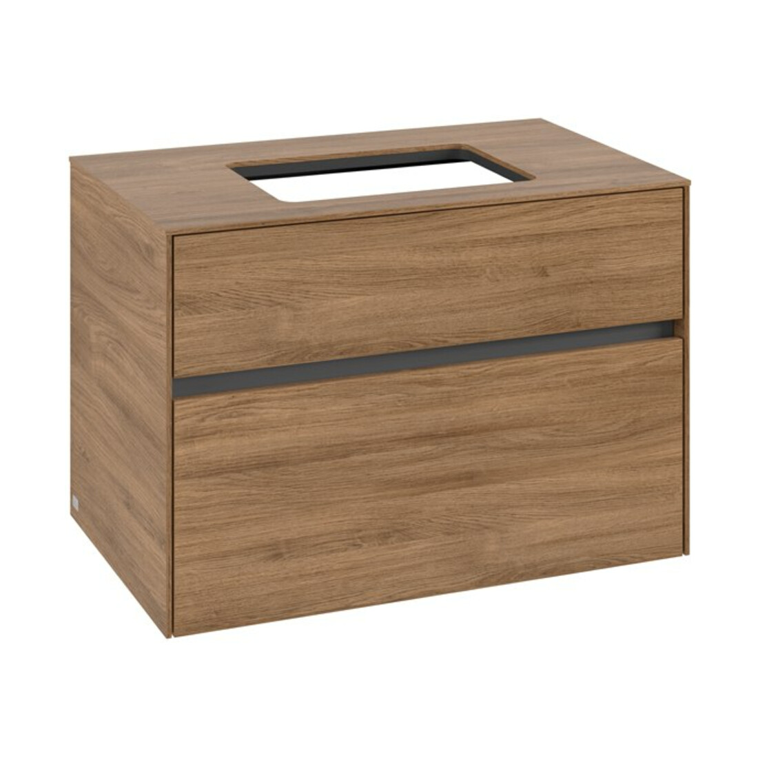 V&B Armoire sous lavabo Collaro 80x54,8x50cm, vasque centrale, chêne Kansas