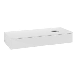 V&B Armoire sous lavabo sans structure de façade Antao 120x19x50cm, couleur WBP Lac, blanc brillant Lac