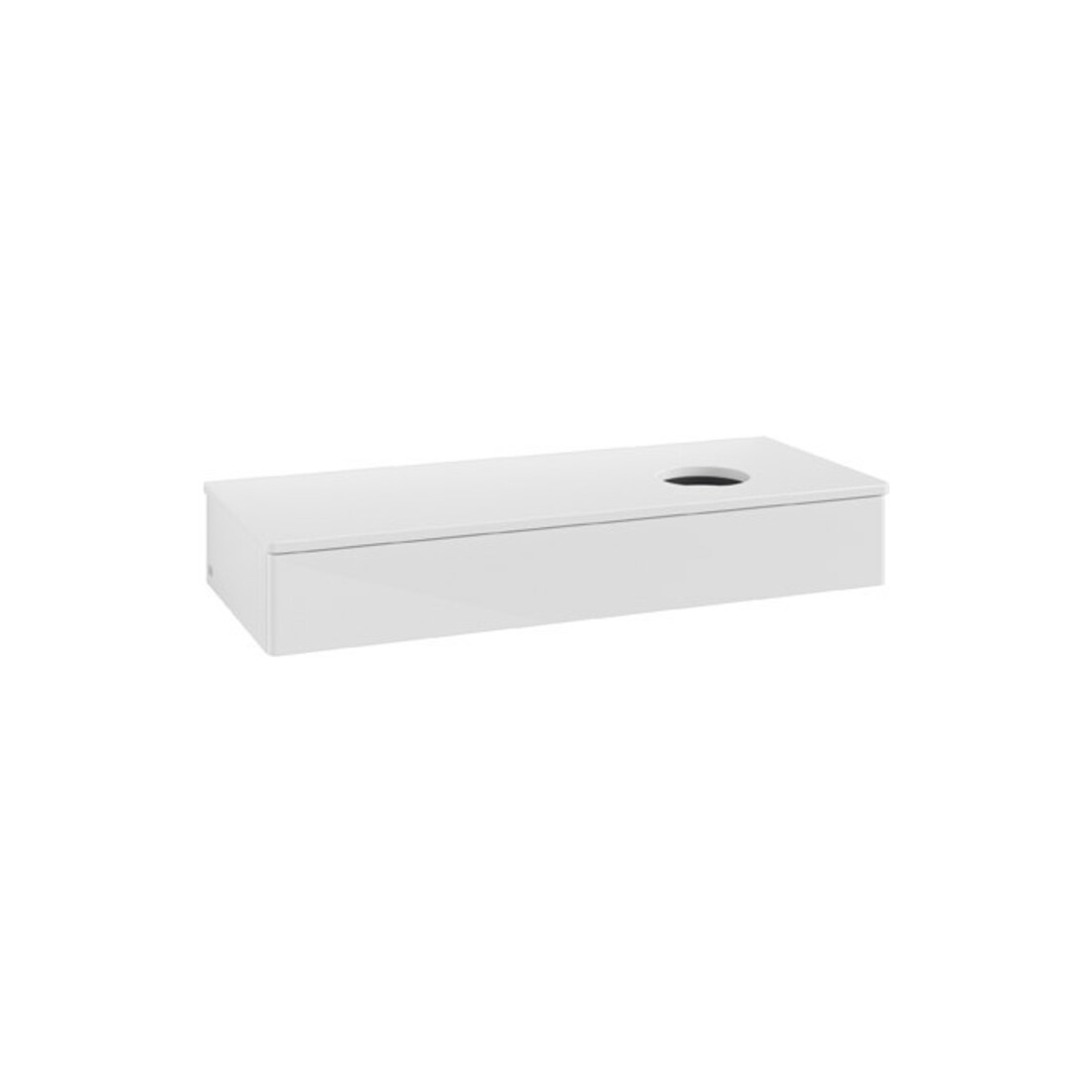 V&B Armoire sous lavabo sans structure de façade Antao 120x19x50cm, couleur WBP Lac, blanc brillant Lac