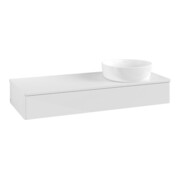 V&B Armoire sous lavabo sans structure de façade Antao 120x19x50cm, couleur WBP Lac, blanc brillant Lac-3