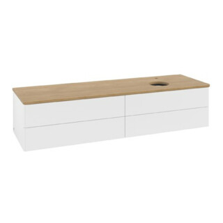 V&B Armoire sous lavabo sans structure de façade Antao 160x50cm, HL, WBP hon. Oa, blanc m Lac