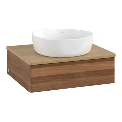 V&B Armoire sous lavabo sans structure de façade Antao 60x19x50cm, couleur WBP miel, noyer