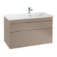 V&B Armoire sous lavabo Venticello 95,3x59x50,2cm, bec. droite, gris chromé, taupe-1