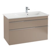 V&B Armoire sous lavabo Venticello 95,3x59x50,2cm, bec. droite, gris chromé, taupe