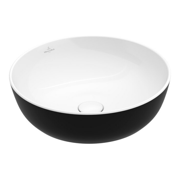 V&B Artis vasque à poser d 43 cm, ronde, sans robinet, sans trop-plein, Coal Black