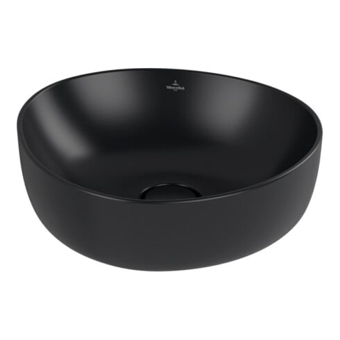 V&B Aufsatzwaschtisch ANTAO 40x39,5cm, asym., o. ÜL, P black C-plus