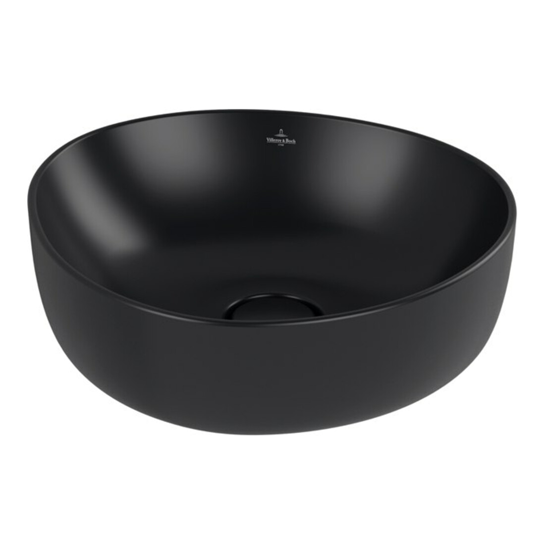 V&B Aufsatzwaschtisch ANTAO 40x39,5cm, asym., o. ÜL, P black C-plus