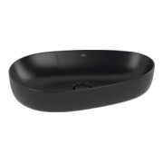 V&B Aufsatzwaschtisch ANTAO 65x40cm, asym., o. ÜL, pure black C-plus