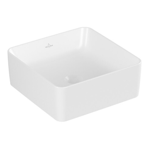 V&B Aufsatzwaschtisch Collaro 38x38cm, o Überlauf, stone white C-plus