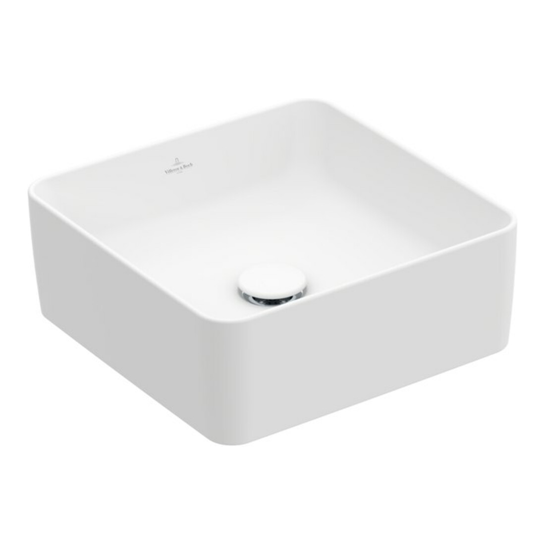 V&B Aufsatzwaschtisch Collaro 38x38cm, o Überlauf, stone white C-plus