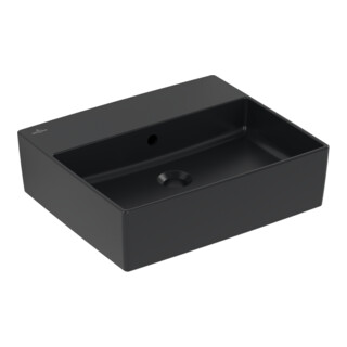 V&B Aufsatzwaschtisch Memento 2.0 mit Überlauf, pure black C-plus, 50x42cm