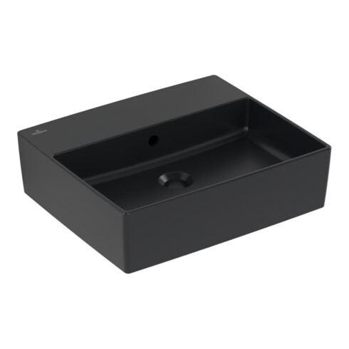 V&B Aufsatzwaschtisch Memento 2.0 mit Überlauf, pure black C-plus, 50x42cm
