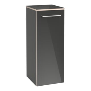 V&B Avento Armoire latérale 35x89x40,5 cm, 1 porte, droite, revêtement brillant, graphite