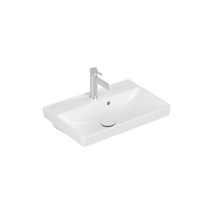 V&B AVENTO Compact lavabo 55x37 cm, 1 trou robinet, avec trop-plein, blanc