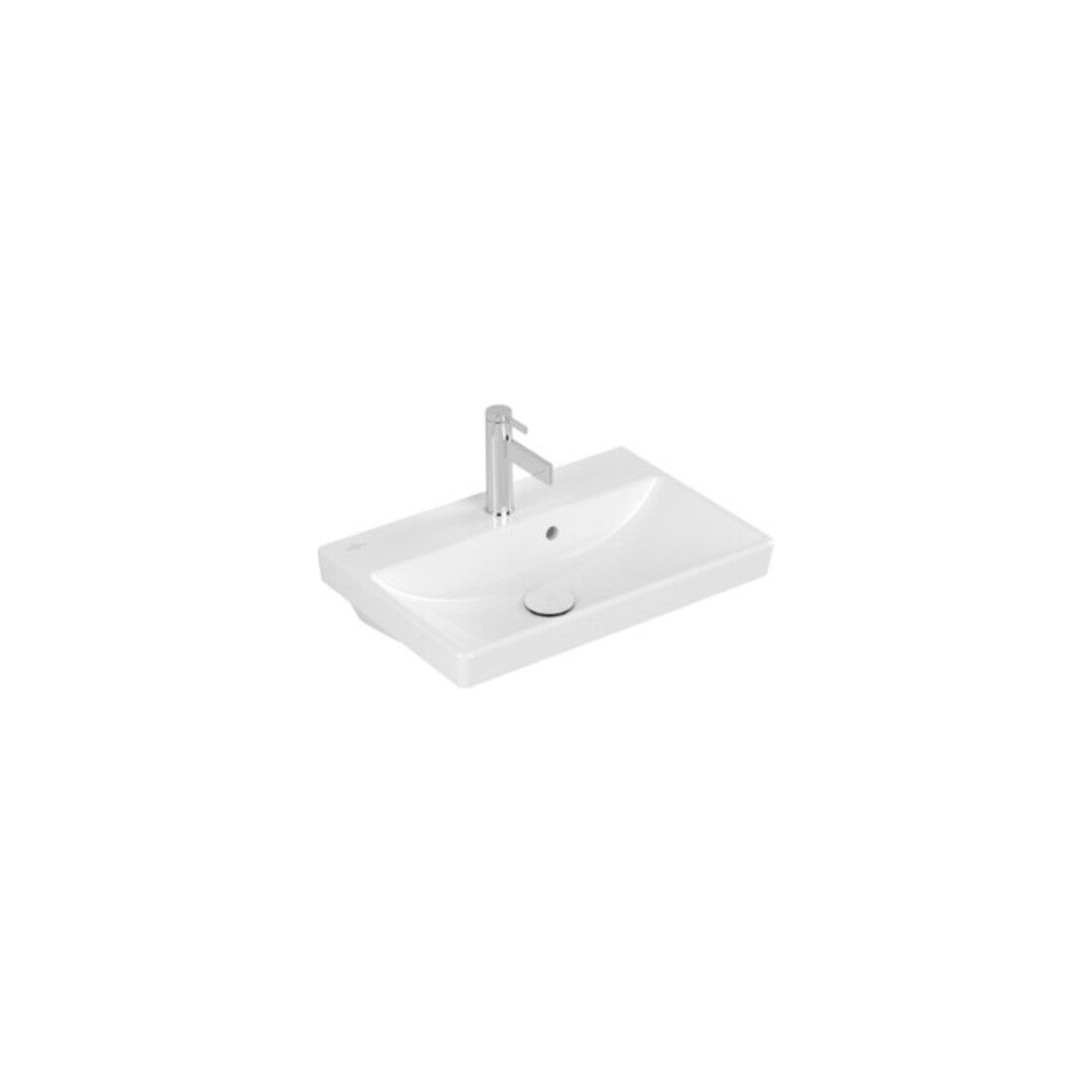 V&B AVENTO Compact lavabo 55x37 cm, 1 trou robinet, avec trop-plein, blanc