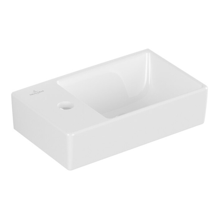 V&B AVENTO Lavabo à main 36x22 cm, 1 trou robinet, sans trop-plein, droite, blanc C-plus