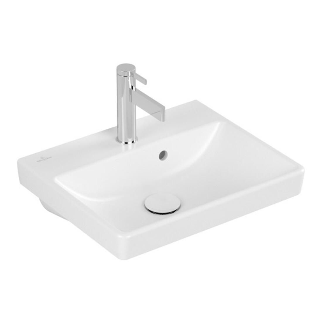 V&B AVENTO lavabo à main 45x37 cm, 1 trou, blanc brillant C+, 45x37 cm, avec trop-plein