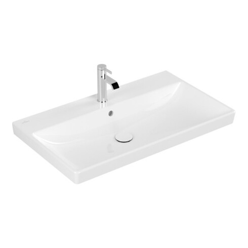 V&B Avento Meuble-Lavabo 80x47 cm, trou robinet, avec trop-plein, blanc