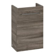 V&B Avento Meuble sous lavabo 34x51,4x23,4 cm, 1 tiroir, gauche, verre brillant, blanc Oa