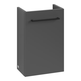 V&B Avento Meuble sous lavabo 34x51,4x23,4cm, 1 tiroir, gauche, verre bleu, graphite