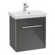 V&B Avento Meuble sous lavabo 53x51x38 cm, 1 porte, gauche, surface brillante graphite-1
