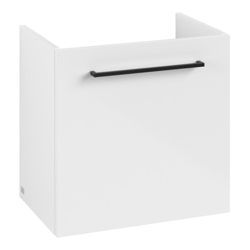 V&B Avento Meuble sous lavabo 53x51x38 cm, 1 porte, gauche, verre bleu, brillant blanc