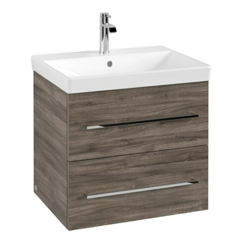 V&B Avento Meuble sous lavabo 58x51,4x48 cm, 2 tiroirs, wd, G vc gl., st. Oa