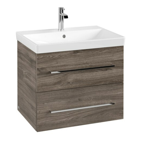V&B Avento Meuble sous lavabo 63x51,4x48 cm, 2 portes, wd, G vc gl., st. Oa
