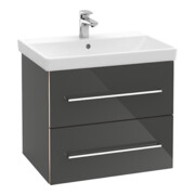 V&B Avento Meuble sous lavabo 63x51,4x48cm, 2 tiroirs, wd, G vc gl., graph.