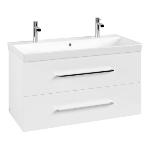 V&B Avento Meuble sous lavabo 98x51,4x48cm, 2 tiroirs, blanc Bri