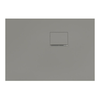 V&B Bac à douche Squaro Infinity 100x70x4 cm, gris, installation d'angle contre mur droite