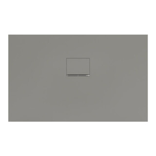 V&B Bac à douche Squaro Infinity 120x75x4 cm, gris, uni, découpé côté long