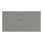 V&B Bac à douche Squaro Infinity 130x70x4cm, gris, angle encastré gauche contre mur