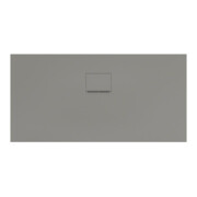 V&B Bac à douche Squaro Infinity 140x70x4cm, gris, uni., découpé à gauche