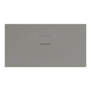 V&B Bac à douche Squaro Infinity 140x75x4 cm, gris, uni., découpé à gauche